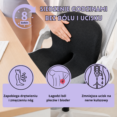 LumbaSeat™ – Ergonomiczna Poduszka do Siedzenia z Podparciem Lędźwiowym