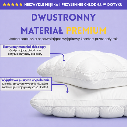 CloudPuff™ – Ultrapuszysta Poduszka Chłodząca z Technologią Ice-Silk